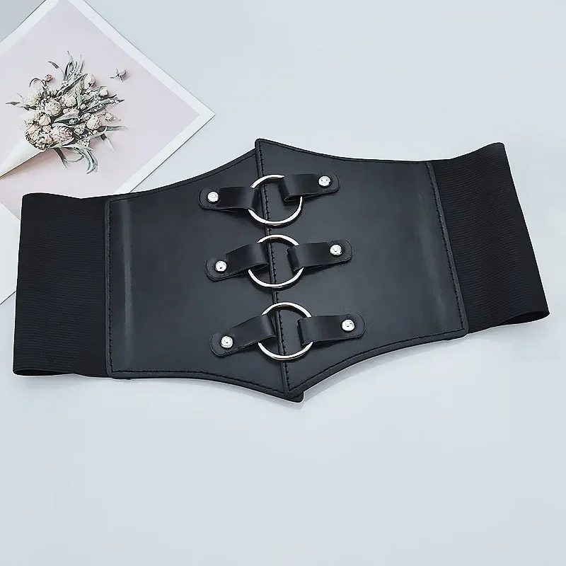 Women Corset Belt Extra Wide Waist Wrap Circle Heart Elastic Elastic Belt Decorative Shirt Coat Cummerbunds Apparel Accessories