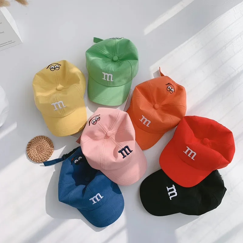 Children\'s Kids Baseball Cap for Girl Boy Spring Summer Baby Sun Hat M Letter Embroidered Toddler Peaked Caps кепка 아기모자