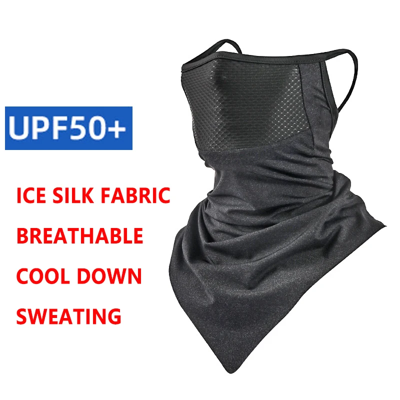 قناع واقي من الشمس من الحرير الجليدي الصيفي، منشفة وجه قابلة للتنفس لصيد الأسماك، قناع ركوب الدراجات، حماية من أشعة الشمس الرياضية، حماية من البعوض Upf50+