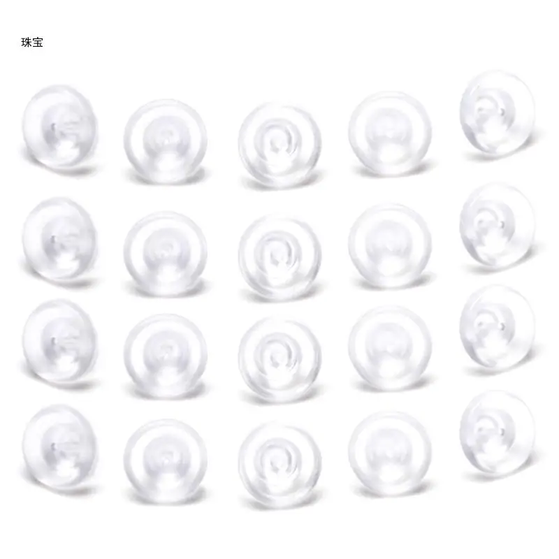 X5QE Simple Secure Push Earring Back Full Covering Studs Dust Proof Sensitive Skin