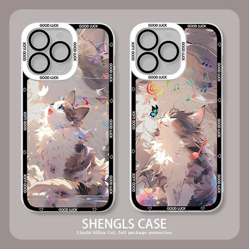 

Lovely Puppet Cat Clear Case For Samsung Galaxy A54 A34 A24 A14 A13 A53 A33 A73 A23 A05 A05S A72 A52 A52S A32 A22 A12 A51 A71