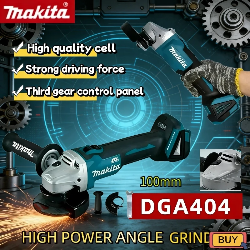 

Бесщеточная аккумуляторная угловая шлифмашина Makita DGA404 100 мм, 18 В, многофункциональный инструмент для шлифовки, полировки и резки металла и дерева