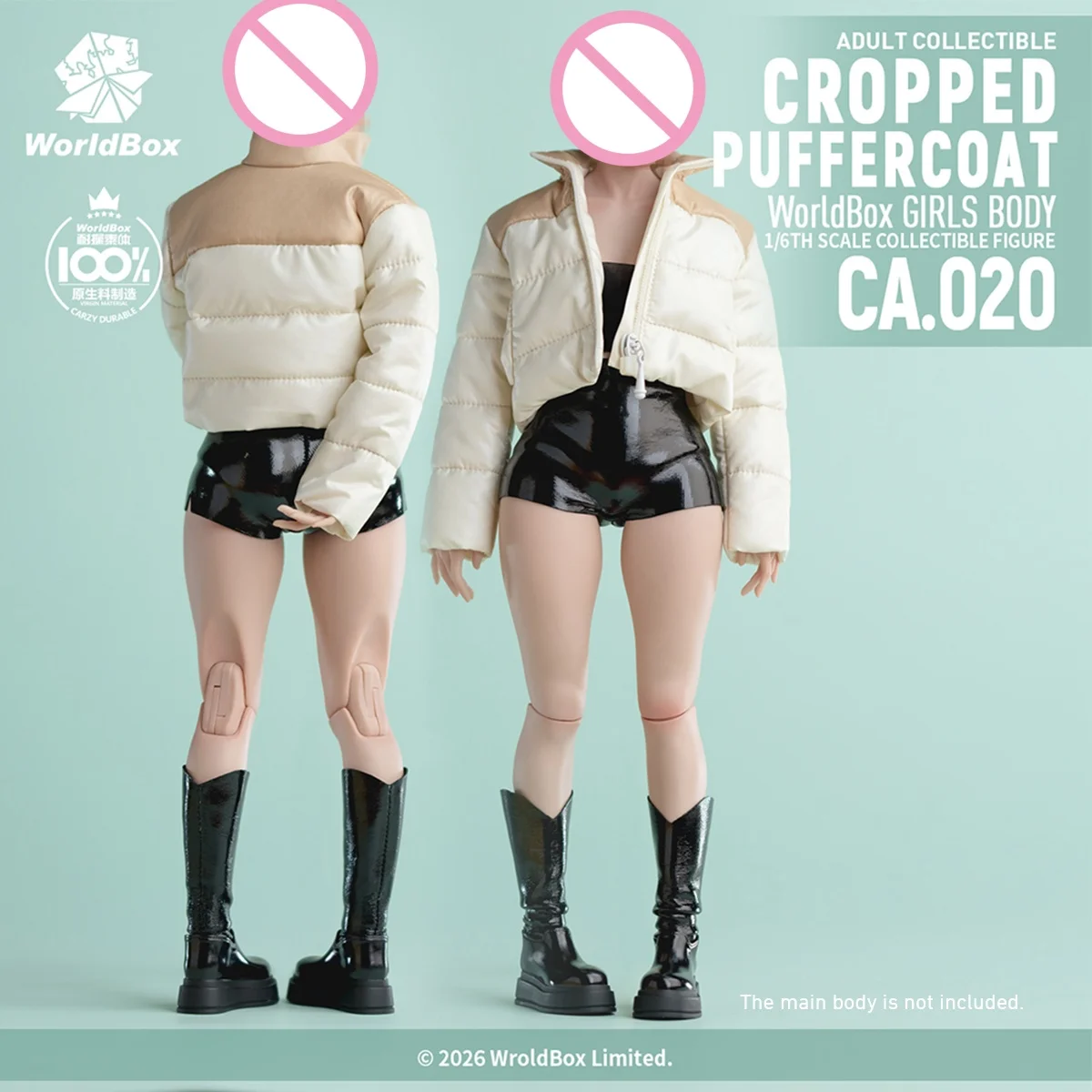 

HIPLAY Worldbox Milk Coffee Dark Skin Down Jacket Set CA020 1/6 Scale Doll Clothes Accessory Fit Stylish Design Action Figure