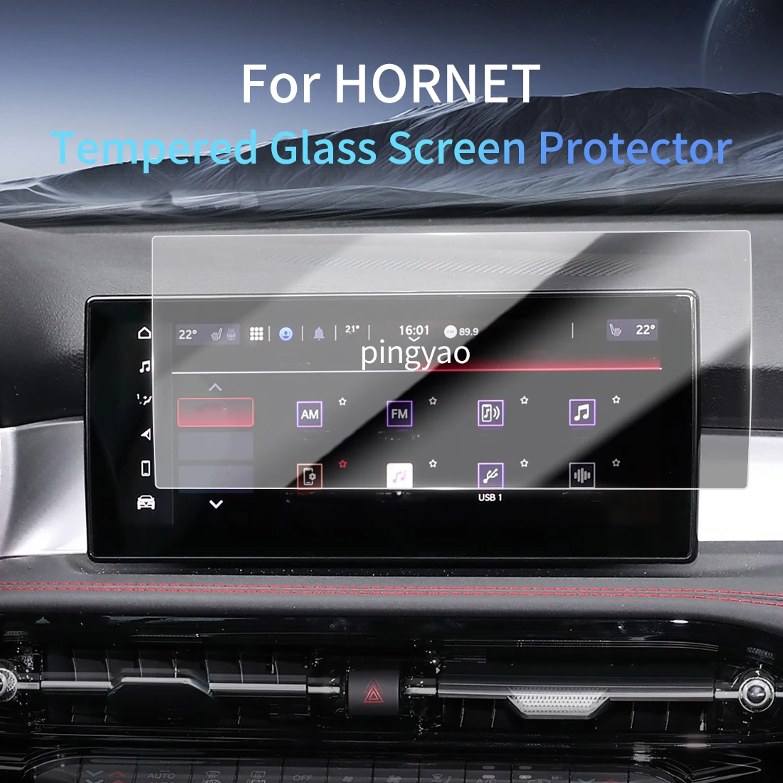 Car Sticker Screen Protector Navigation Display Tempered Glass Protective Film Car Accessories Vehicle For 24 dodge  HORNET