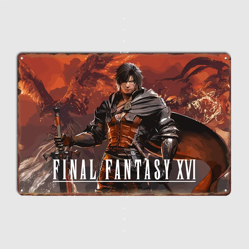 Final Fantasy XVI Artwork Poster Metal Sign Custom Bar Room Decoration Bedroom Indoor Decor Home Wall Decor Posters