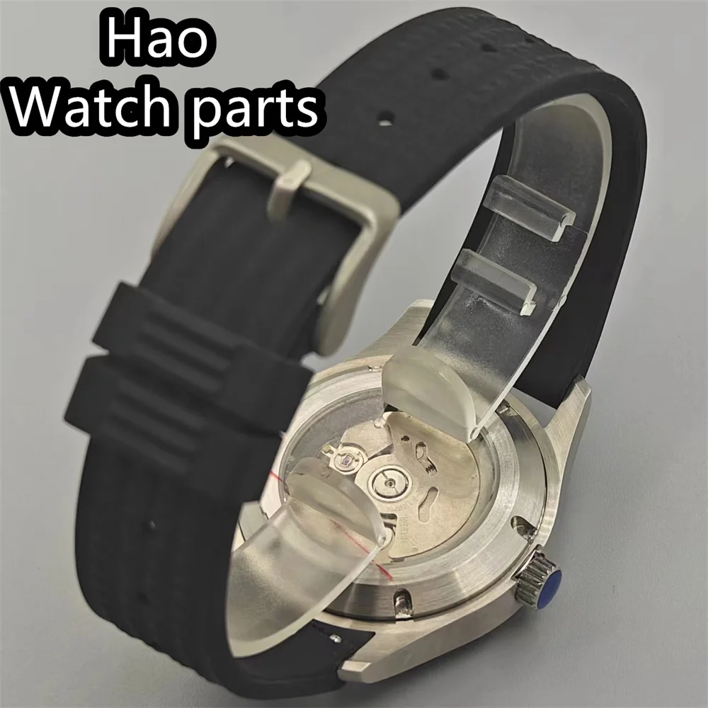 BLIGER 36 مللي متر/39 مللي متر الطيار ساعة ميكانيكية للرجال قبة الياقوت الزجاج الأخضر مضيئة NH35A الحركة التلقائية شريط مطاطي