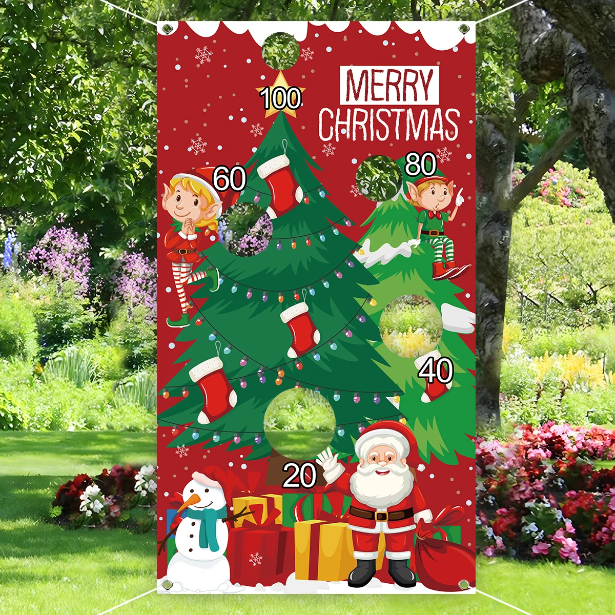 Christmas Sandbag Flag Merry Christmas Decoration for Home 2024 Cristmas Ornament Navidad Xmas Party Kids Gifts New Year 2025