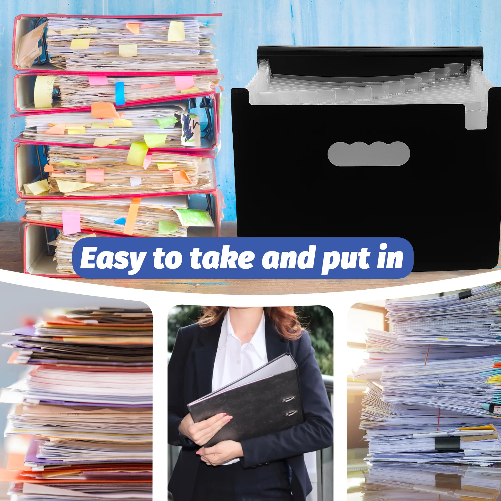 

Large Capacity File Folder A4 Expandable Document Organizer Portable Office Supply For Papers Receipts Business Cards