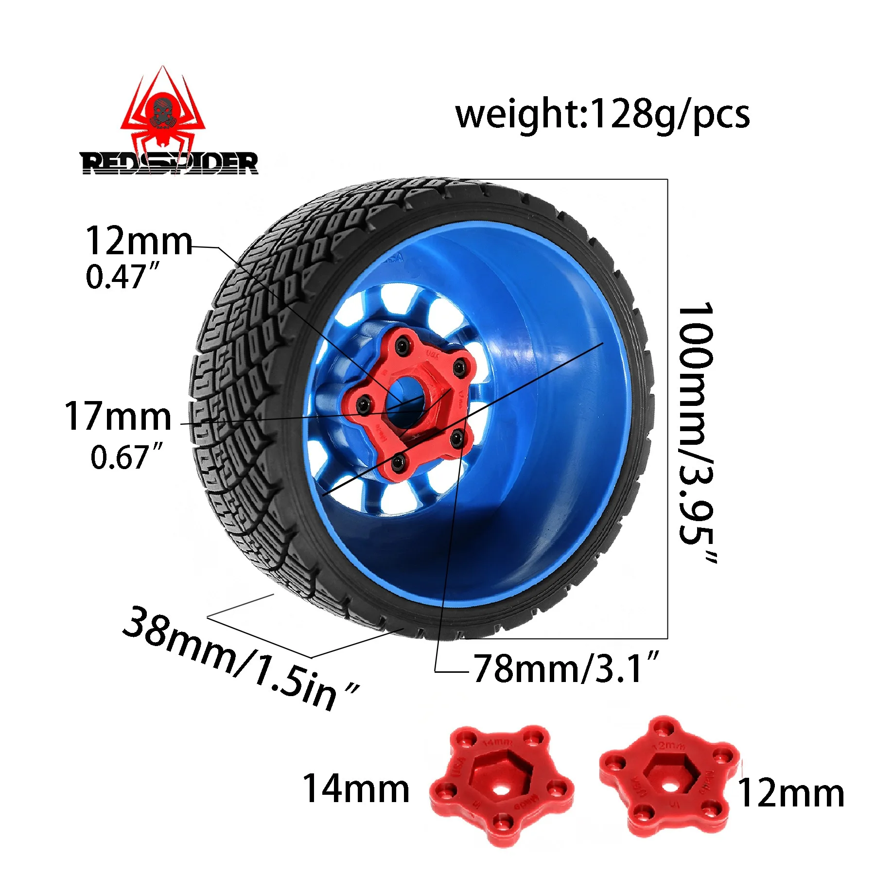 100mm Tires Wheel for 1/10 TRAXXAS Fiesta ST Rally RC Car Upgrade Parts Accessories