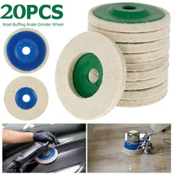 10/20Pcs 4 Inch Wool Felt Polishing Wheel Disc Wear Resistant Rust Removal Round Felt Buffing Pads For Angle Grinder Accessories