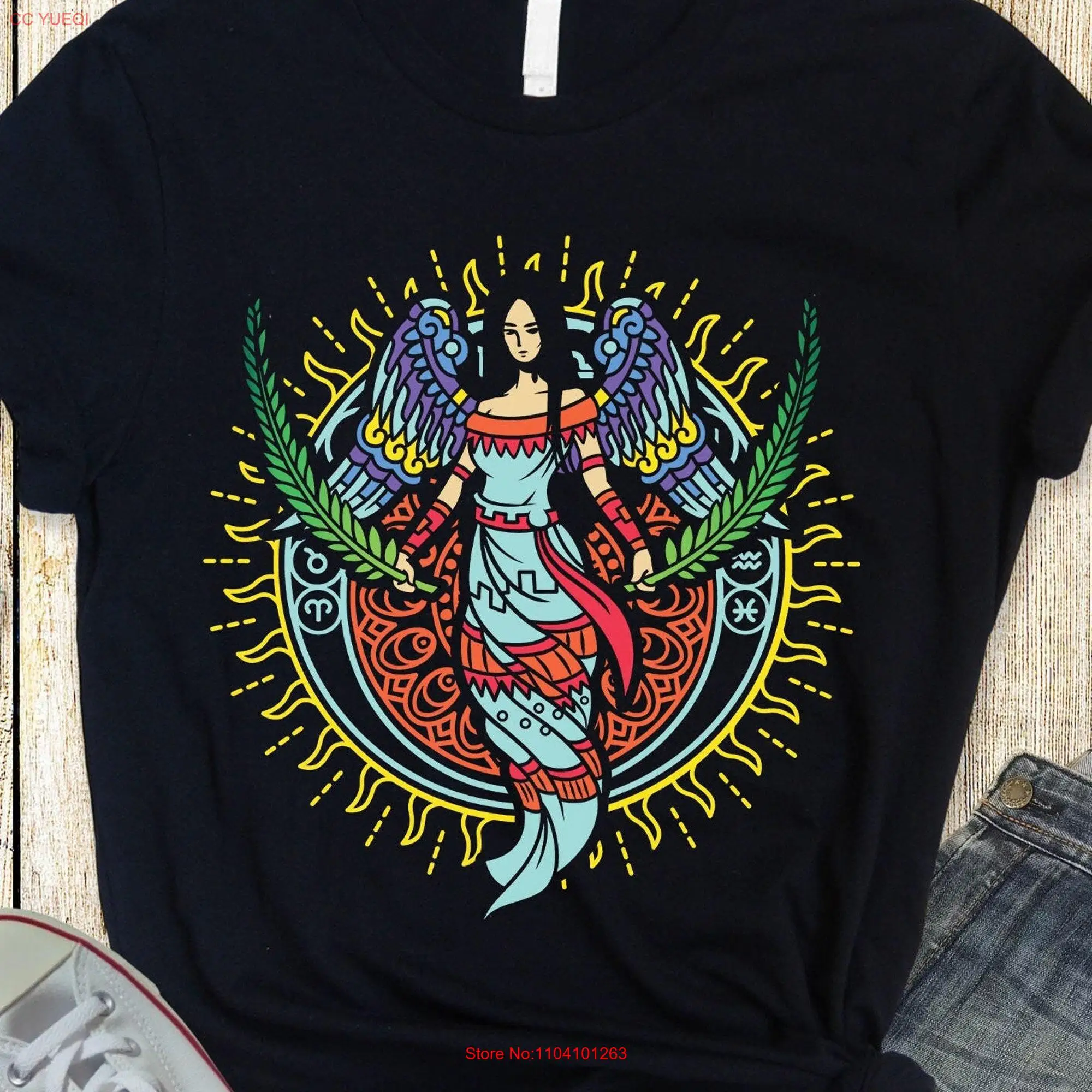 Zodiac Sign Virgo Mayan Style T Shirt long or short sleeves