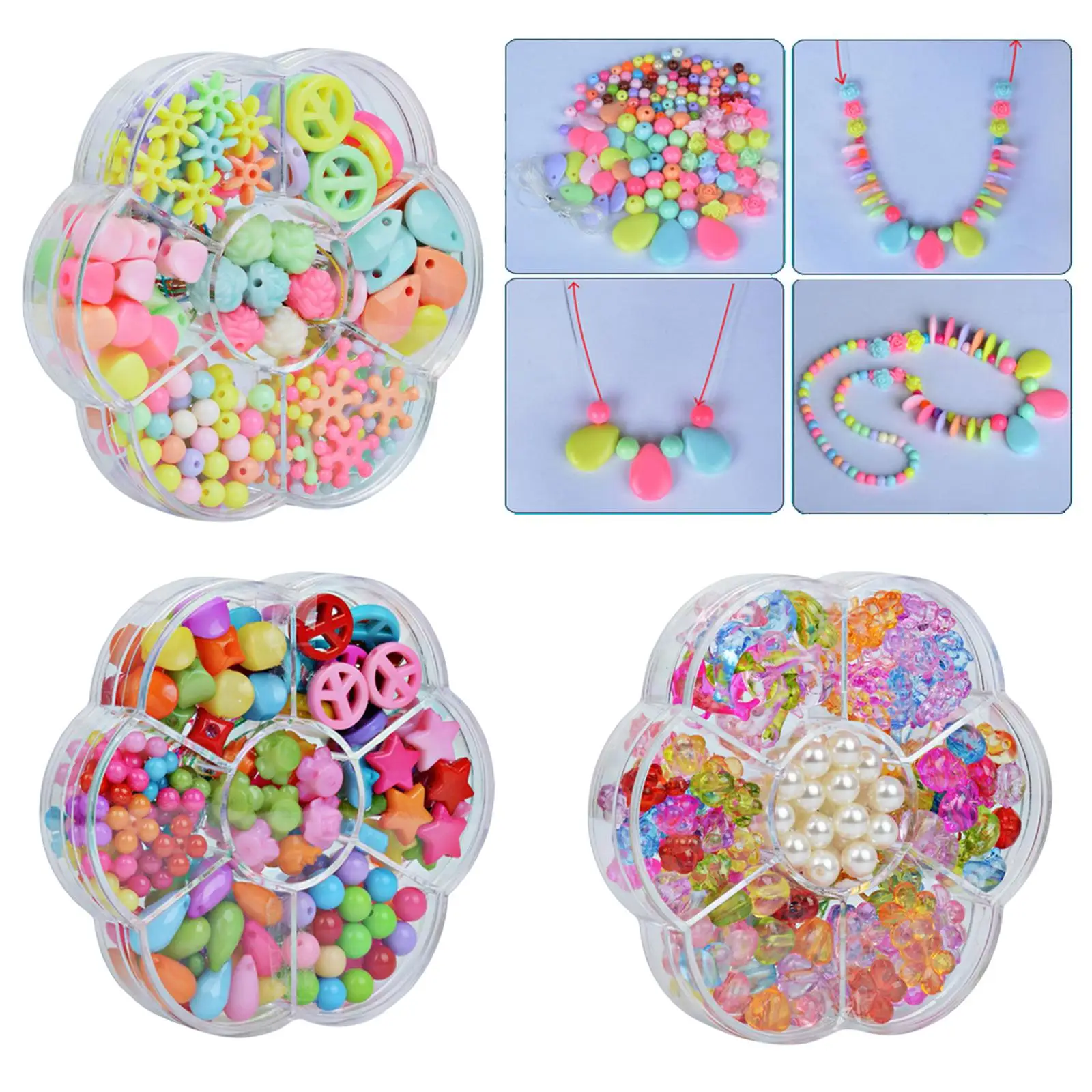 DIY Bead Set Jewelry Making Kit for Kids Girl Pearl Beads for Bracelets Rings Necklaces Creativity Beading Kits Art Craft