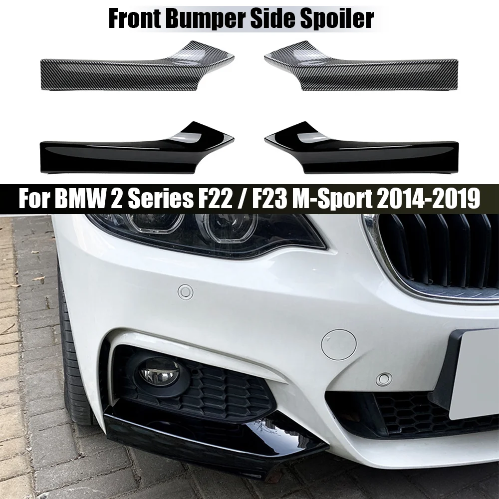 2pcs Car Front Bumpers Lips Spoiler Side Diffuser Splitter Trim For BMW 2 Series F22/F23 M235i M240i 220i 228i M-Sport 2014-2019