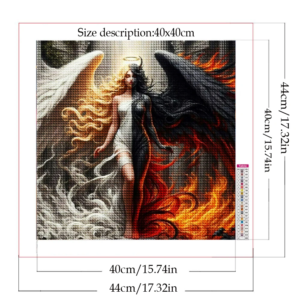 Angel And Demon Art Diamond Painting Full Square Round Diamond Mosaic Abstract Portrait Embroidery Modern Home Decor