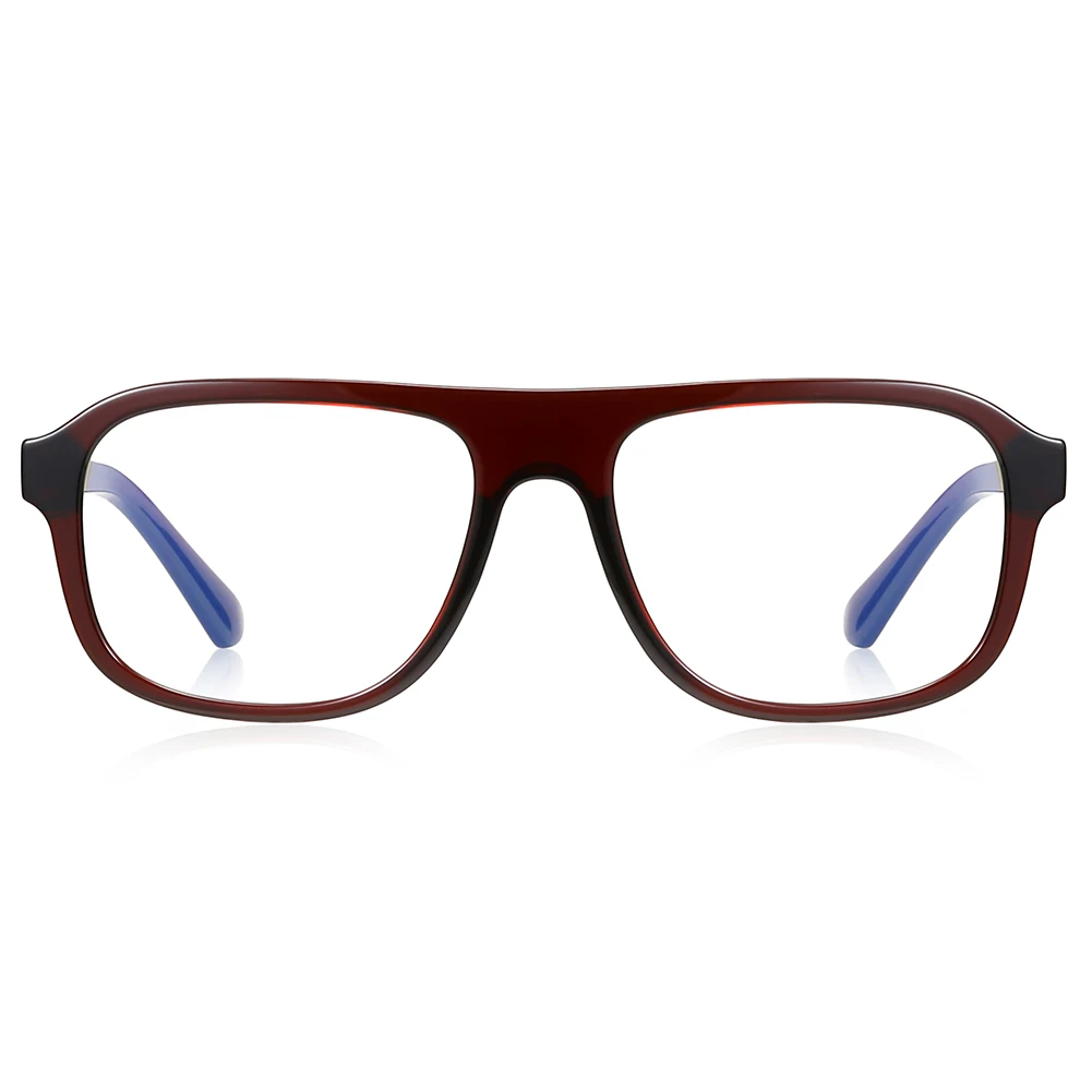 Peekaboo Computer Blue Light Filter Glasses Fashion TR90 Clear Lens Flat Top Square Glasses Frame for Men Spring Hinge Acetate