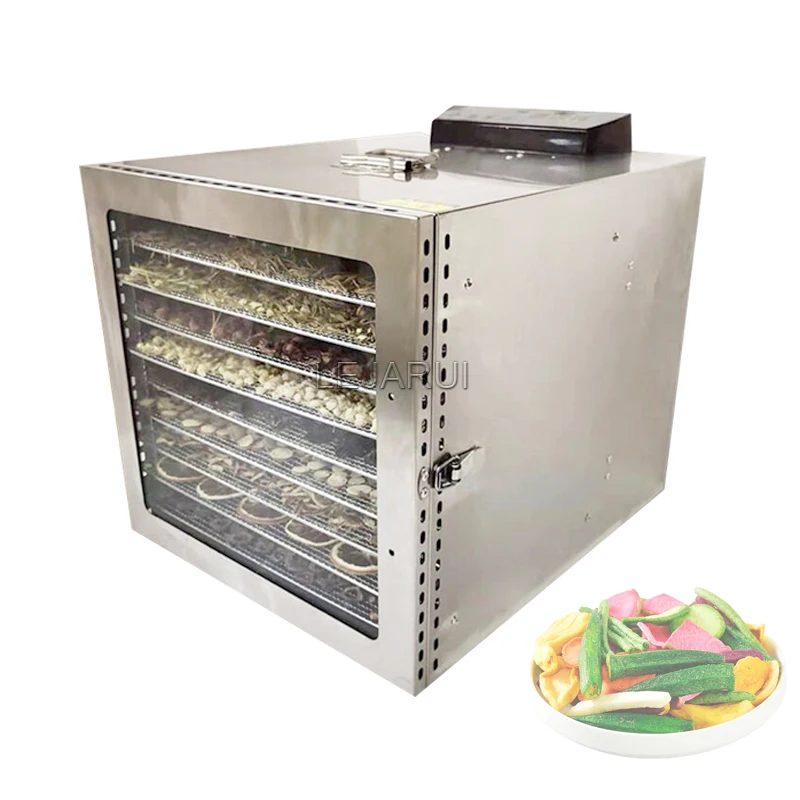 

10 Trays Stainless Steel Food Dehydrator Snacks Dehydration Dryer Fruit Vegetable Herb Meat Drying Machine 110V 220V