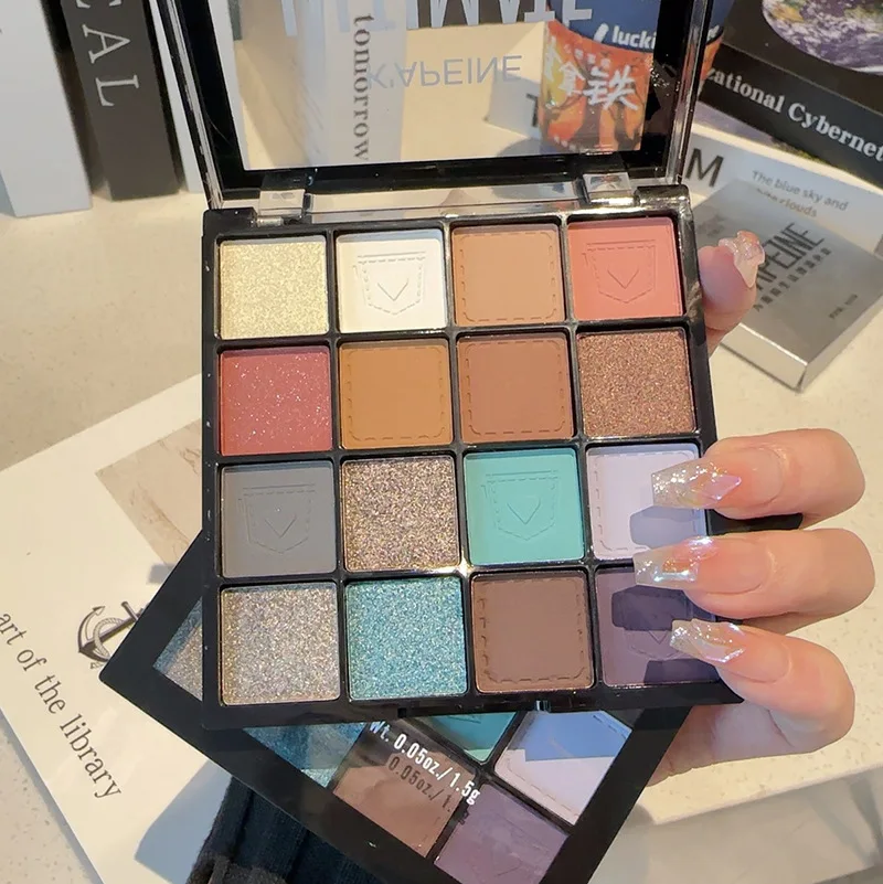 6色アイシャドウパレット超人気デニムパールマットブルースモーク学生デニムホットガール日本化粧品アイシャドウ