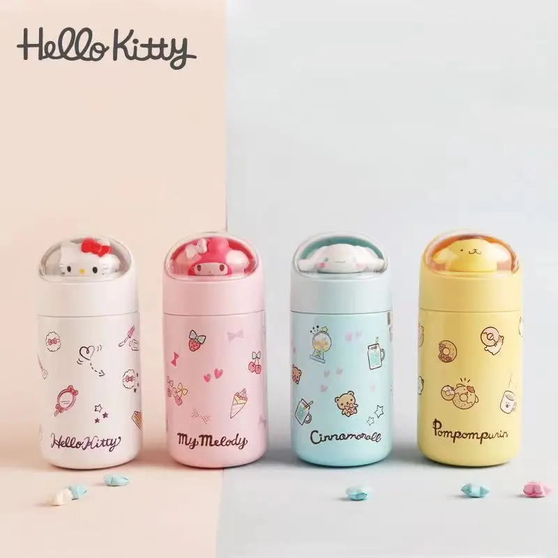 Miniso - Children's Stainless Steel Insulated Cup, Portable Outdoor Anime Water Bottle, Hello Kitty, Sanrio Gifts