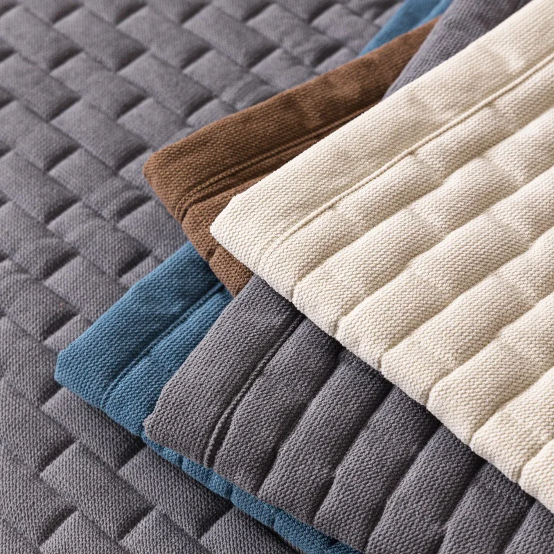 Thickened Anti-Slip Sofa Cushion Cover Solid Color Sofa Pad Backrest Furniture Protector Universal Non-slip Sofa Cover