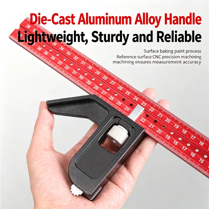 Marking Gauge Ruler Measuring Tool Aluminum Alloy Scribe Marking Gauge Multifunction Woodworking Marking Positioning Ruler