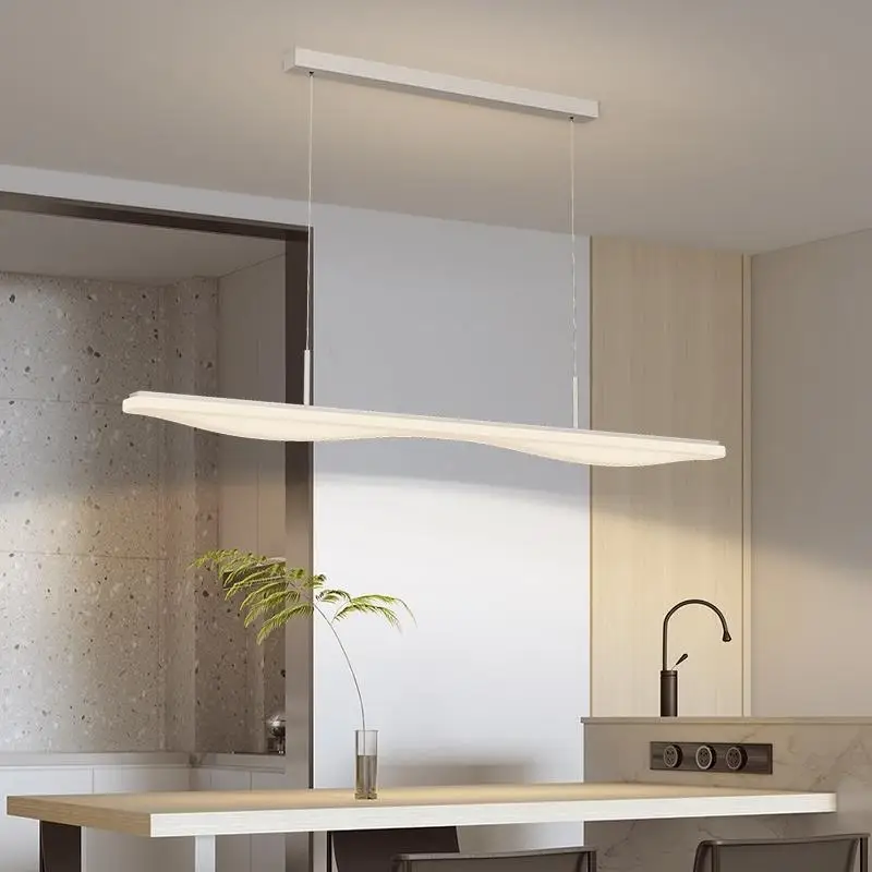Nordic Cream Style Led Pendant Light Simple Dimmable for Table Dining Room Creative Home Smart Bar Long Table Ceiling Chandelier