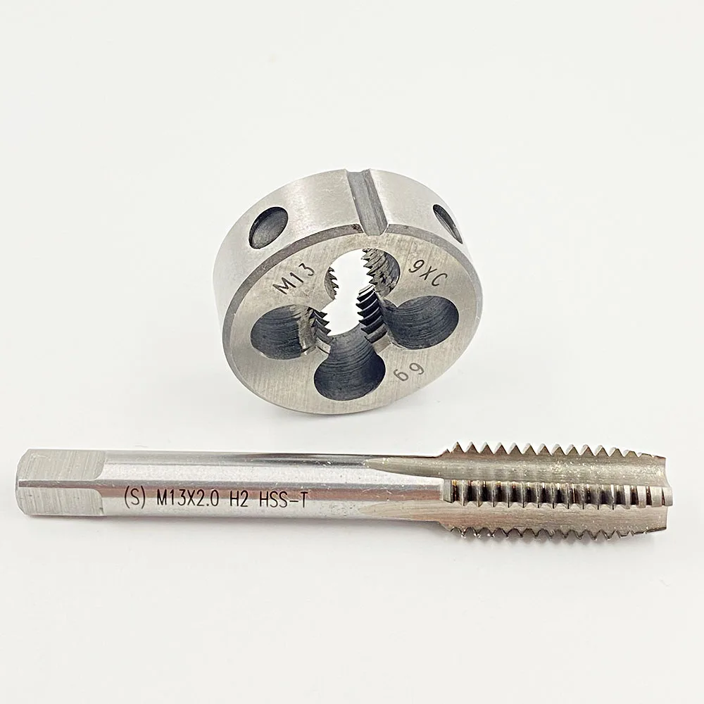 M13x2 M13*2 Metric thread tap HSS Right Hand die Fine screw straight taps Screw thread Plug Taps Round dies M13X2