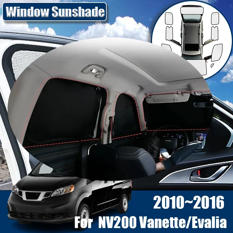 Car Sunshades For Nissan Evalia NV200 Vanette 2010~2016 Accessories Sunscreen Anti-UV Window Visor Covers Camper Interior Parts