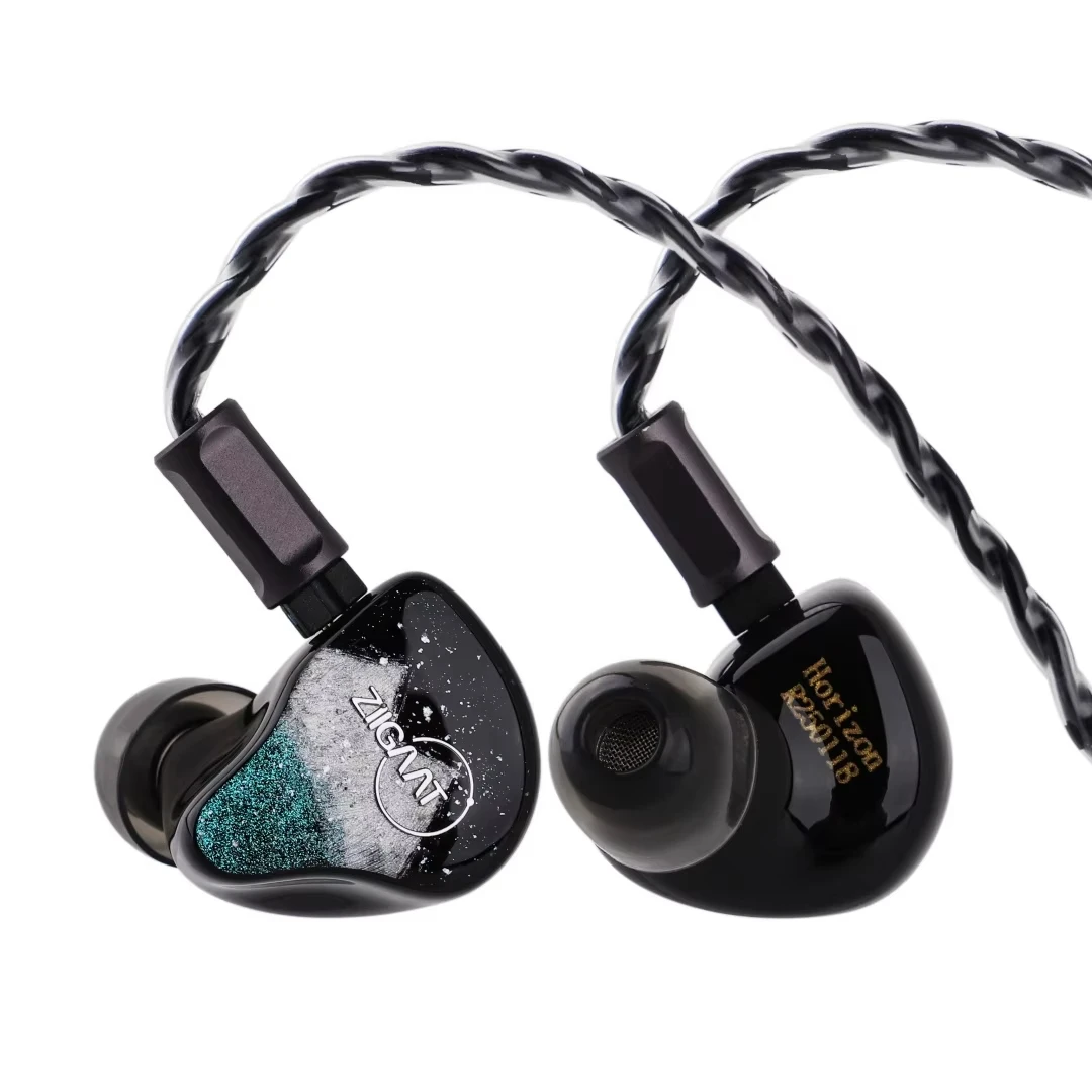 ZiiGaat Horizon Tribrid IEM Earphones Natural Tonal Balance with Custom Interchangeable Cable 1DD + 2BA + 2 Planar