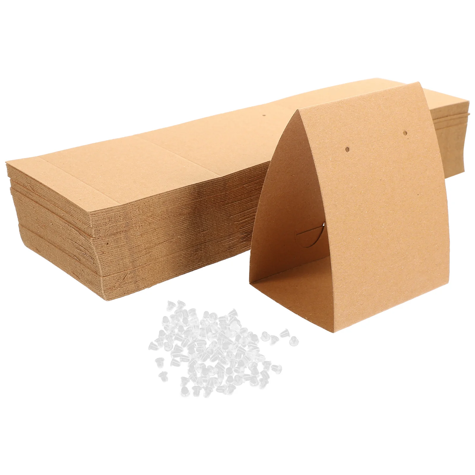 

100pcs Earring Display Cards Kraft Paper Jewelry Storage Cards For Ear Studs Diy Packaging Holder Organizing Earrings Jewelry
