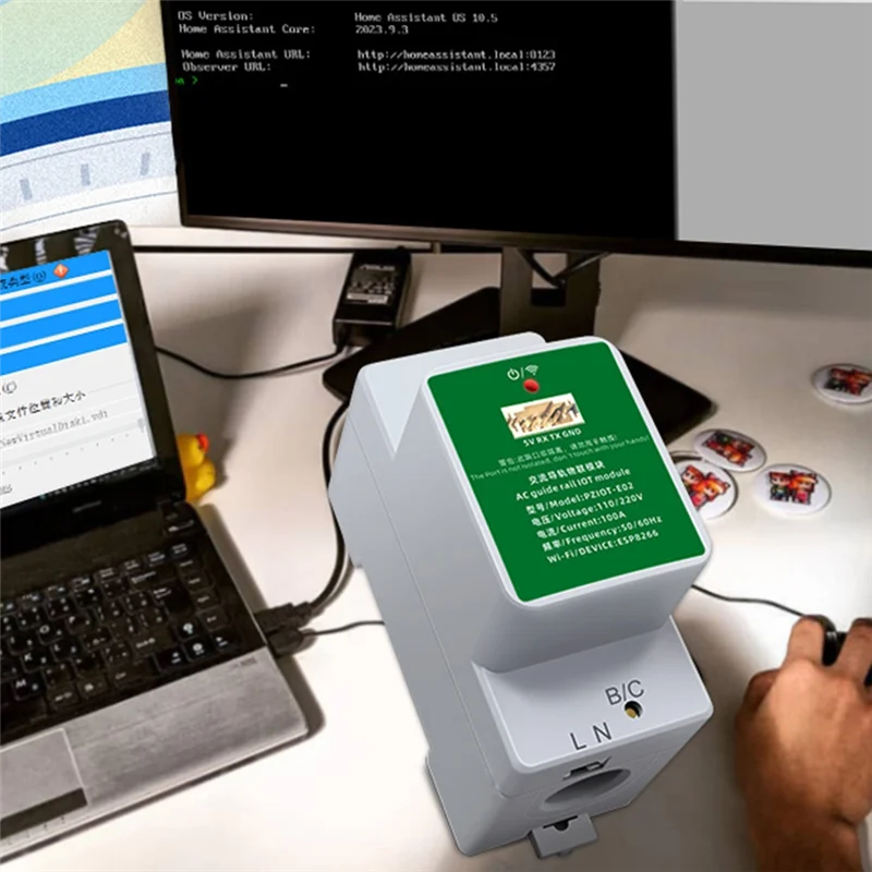 L60A Tasmota Wifi Energy Power Meter AC Single Phase Din Rail Meter Electric Wattmeter Tasmota Esphome For Home Assistant