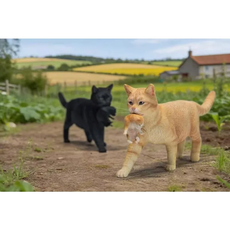 

Presale 1/6 Scale Simulated Resin Cute Pet Animal Toy Figurine Cat with Kittens Model Trendy Action Figures Accessories