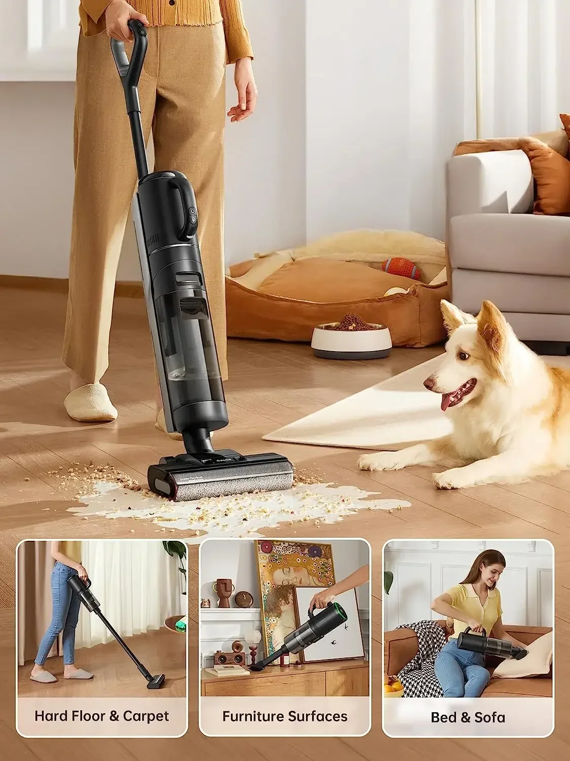 Original Dreame H12 Pro Plus Mix Smart Wet Dry Vacuum Floor Cleaner Mop Combo 4-in-1 Cordless Vacuum with Hot Air Drying