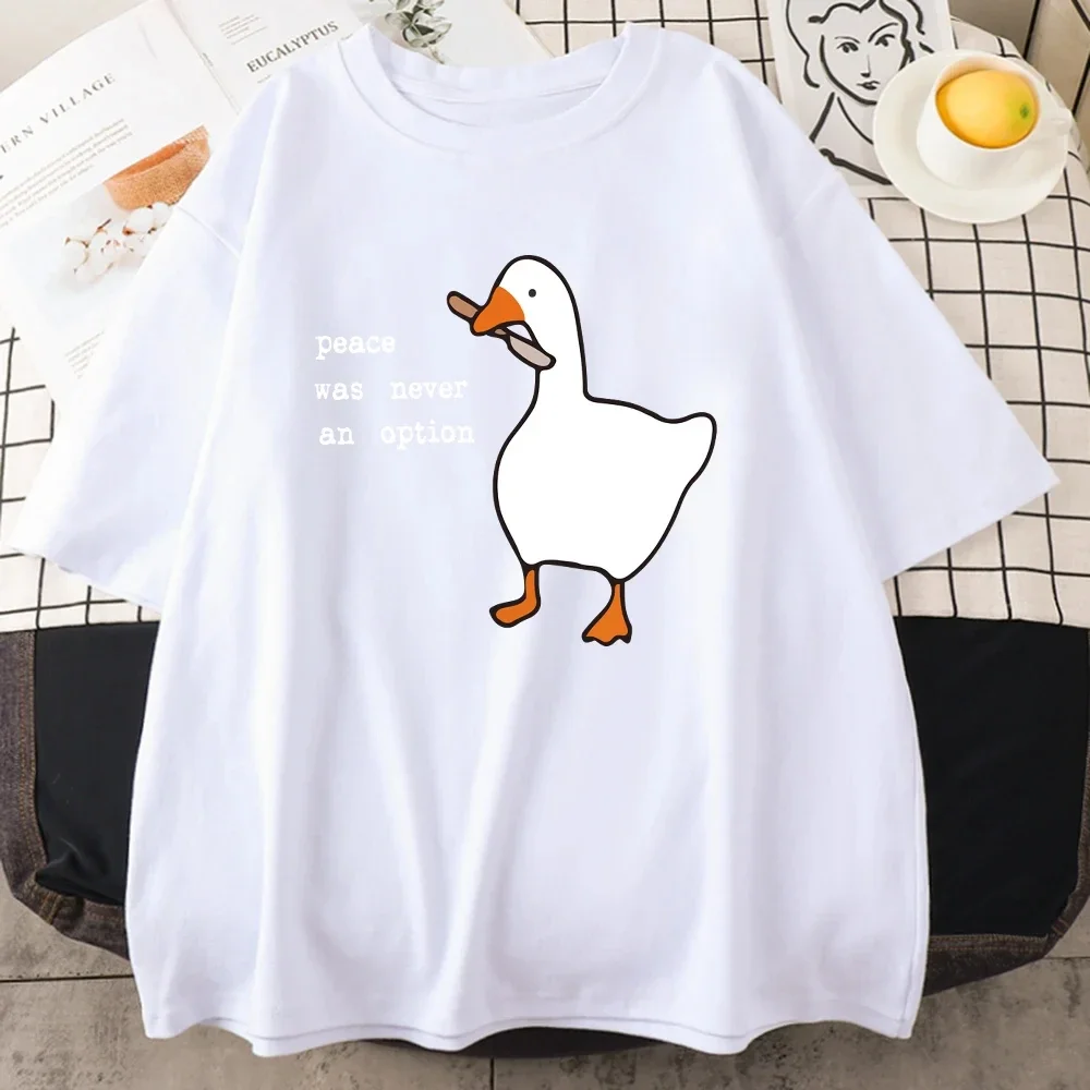 Peace Was Never An Option Prints Mans Cotton Tee Clothing Creativity All-math Short Sleeve Fashion Casual Loose Tops Men T-Shirt