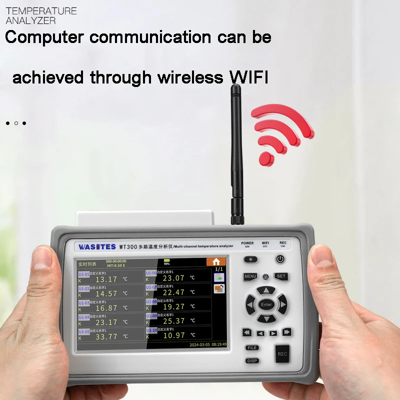 Multi channel temperature tester, 10 channel temperature rise recorder, inspection contact temperature measurement WT300