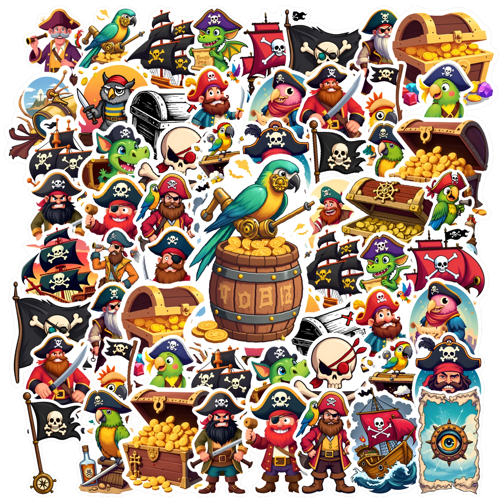 

Винтажные наклейки с изображением пирата, 35 шт.-50 шт., наклейки с мультяшным черепом, забавные наклейки для ноутбука, мотоцикла, багажа, телефона, гитары