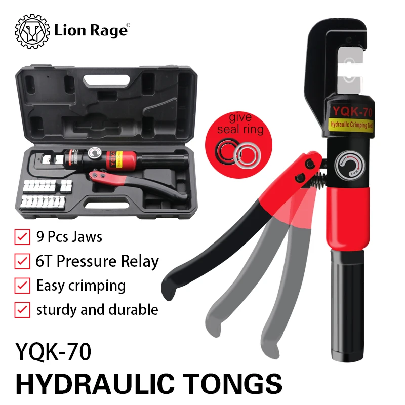 Hydraulic Crimping Tool Cable Lug Crimper Plier Hydraulic Compression Tool YQK-70 4-70mm²  Pressure 5-6T ES and RU warehouse