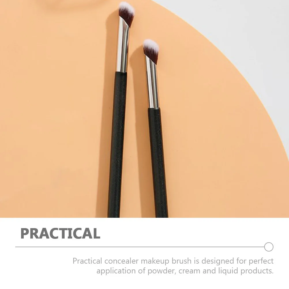

Professional Small Concealer Brush Angled for Under Eye Precision Application Blends Powder Cream Liquid Flawlessly in Tight