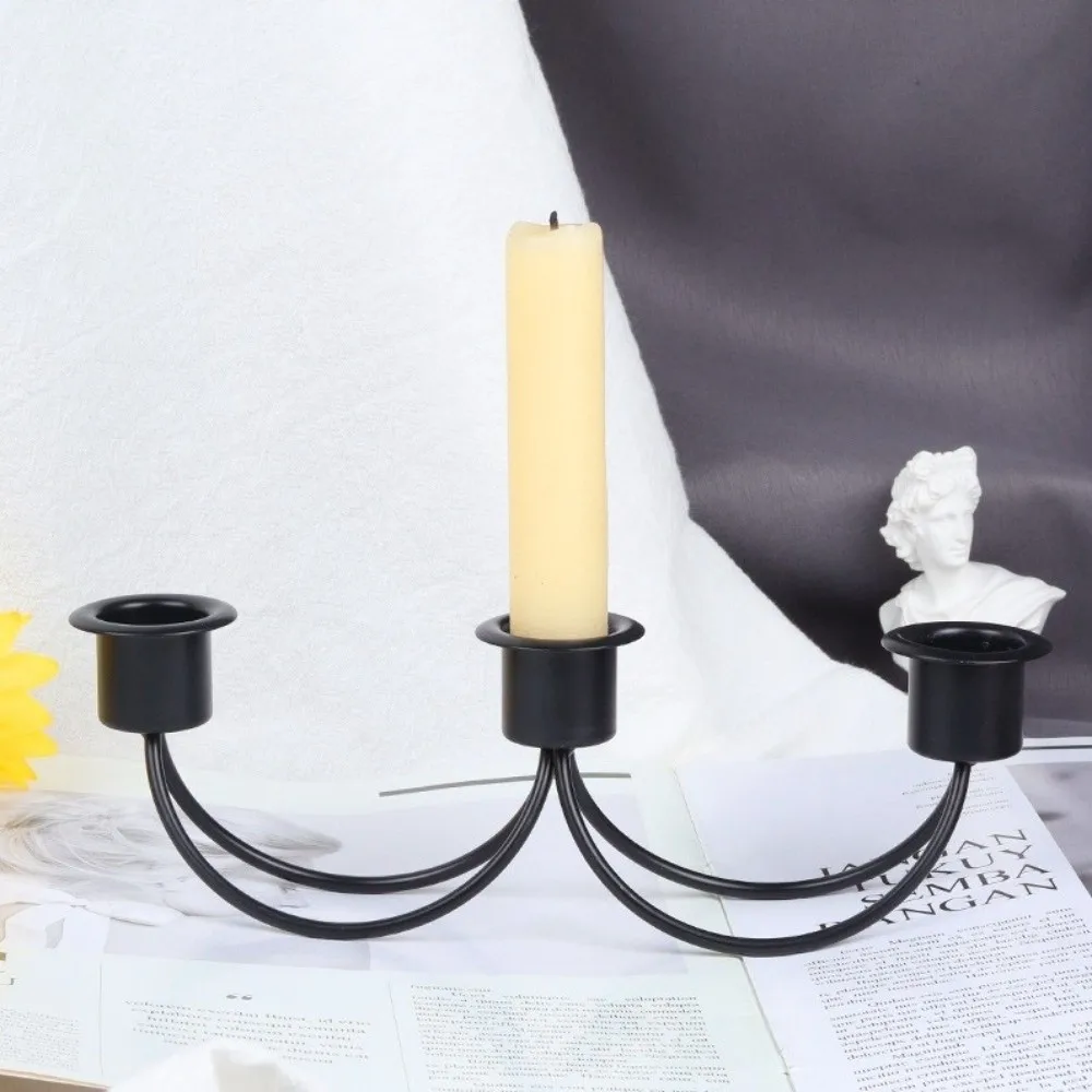 New Vintage Three Head Candlestick Minimalist Metal Candle Stand Candle Holder Party