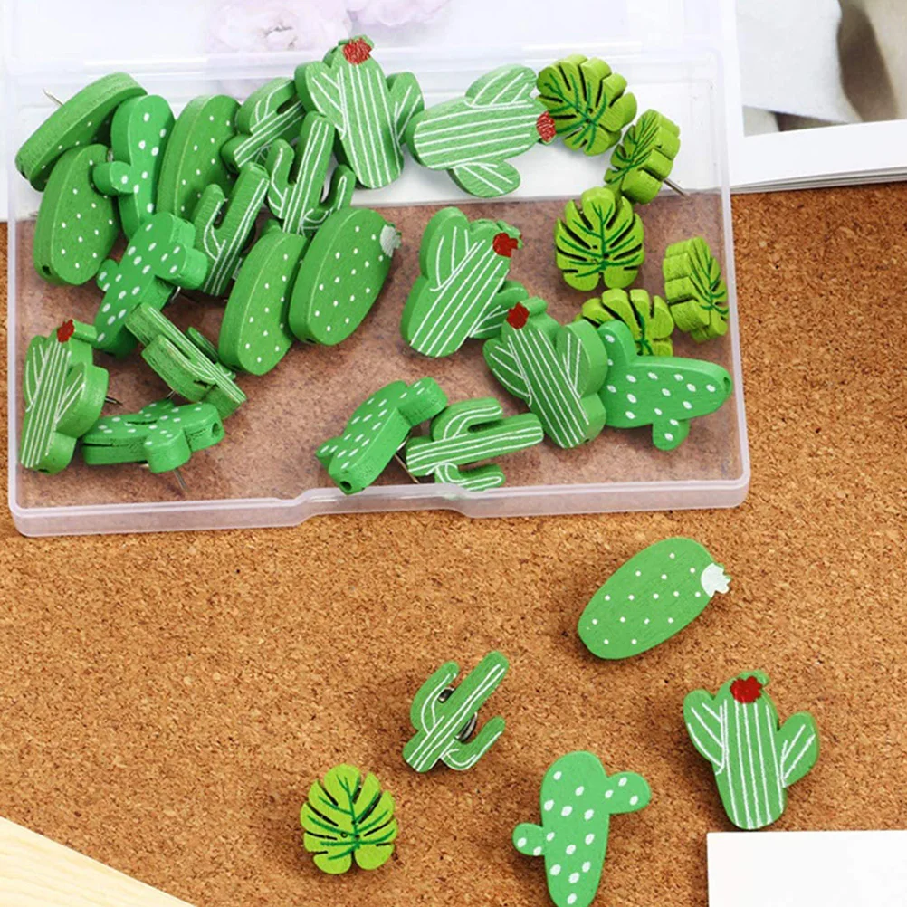

30 Pcs Cactus Pushpins Retro Decor Thumbtacks Vintage Poster Map Pins Home Office School Wall Art Fixings Photo Decorations
