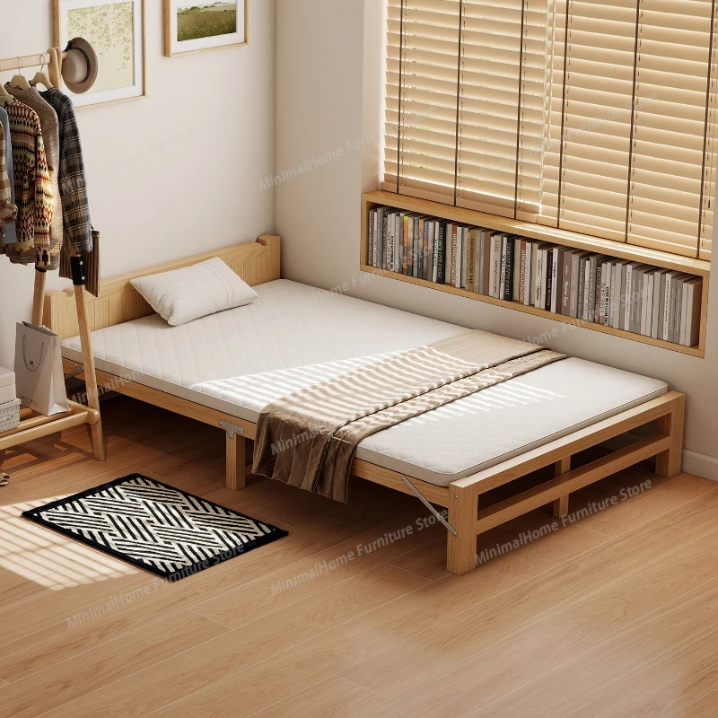 

modern Folding Double bed 1.5 meters adult comfortable minimalist Single bed 1.2 meters кровать двуспальная bedroom furniture