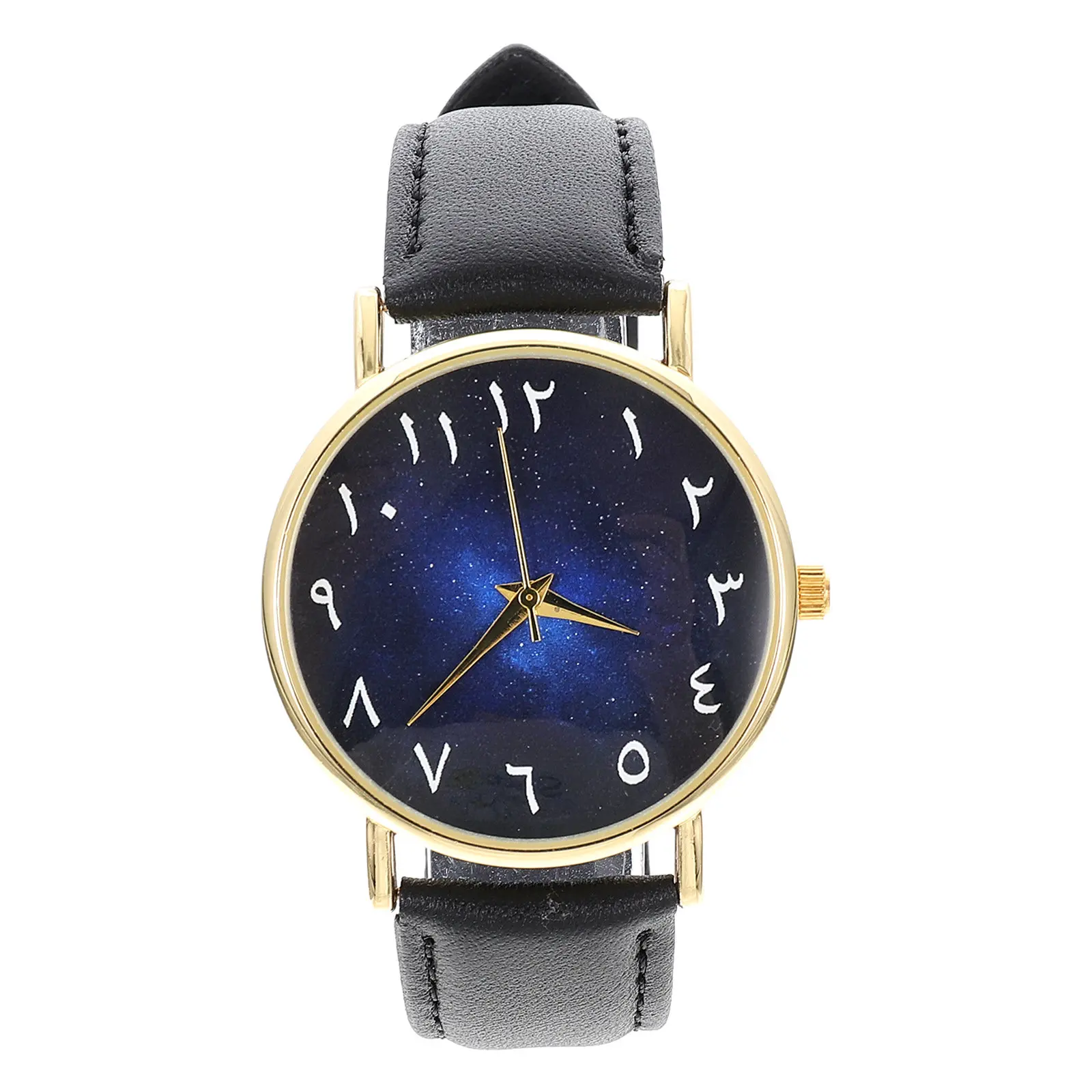 Premium Starry Dial Quartz Wrist Watch for Men and Women Adjustable Soft Strap Lightweight Comfortable Elegant Arabic Numerals