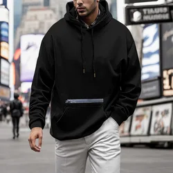 2024 Spring and Autumn Men's Hoodie Waffle Breathable Casual Sports Pullover Slow Walking European and American Fashion T-shirt