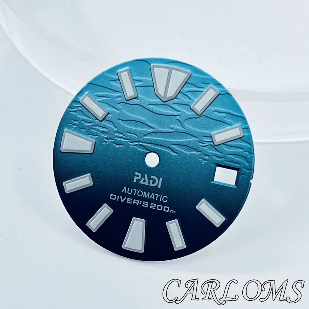 時計部品,c3緑色発光,日付3および3.8, 28.5mm,nh35,nh36