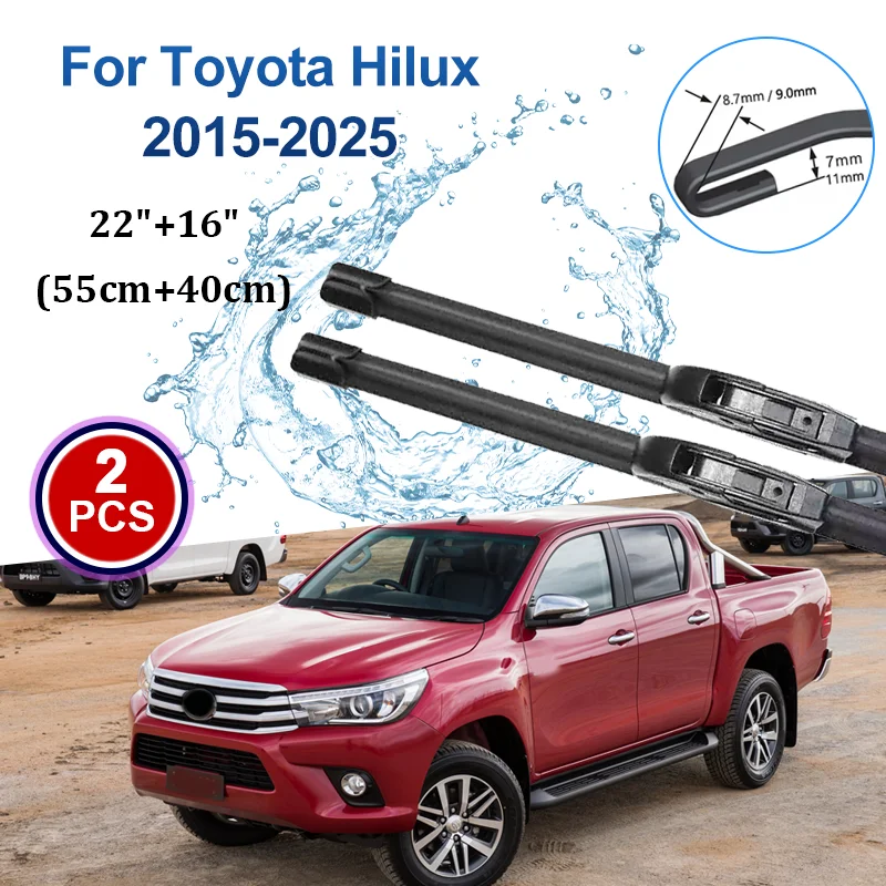 

Car Wipers For Toyota Hilux 2015-2025 Blades Wiper Windscreen Window Glass Cleaner Wiping Brushes Windshield Auto Accessories