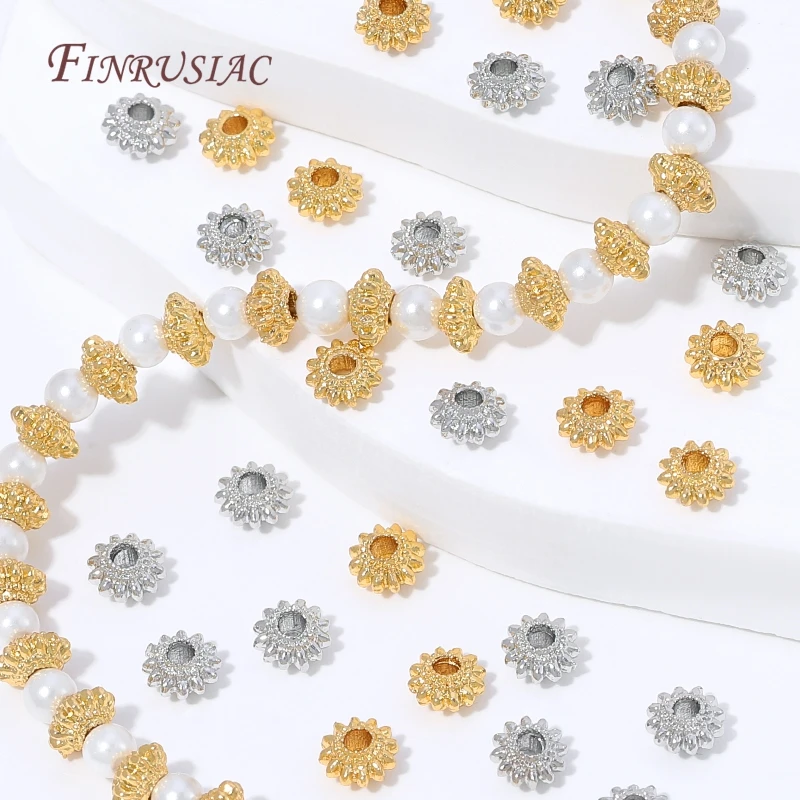 18K Gold Plated Flower Bead Spacer,Rhodium Plated Beads For Jewelry Making DIY Bracelet Necklace Accessories,Beads Separators image 5