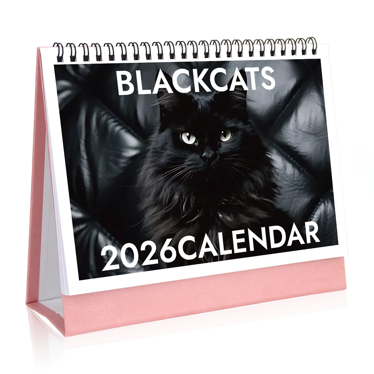 Calendario da tavolo elegante a tema gatto nero da 1 pezzo con scene atmosferiche, ideale per gli amanti dei gatti neri, ideale come regalo di Capodanno 2026