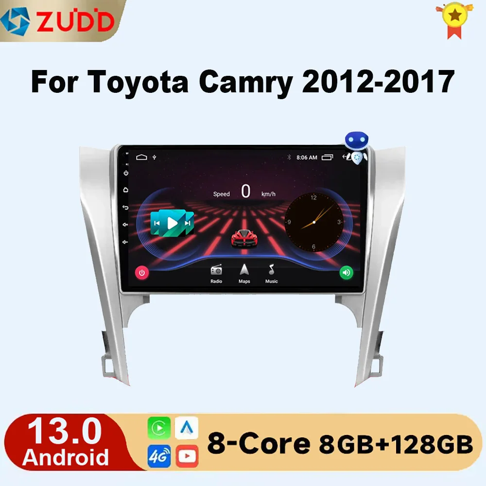 

4G Carplay 2din Android 13 Car Radio For Toyota Camry 8 50 55 2012-2017 Auto Multimedia Players Navigation GPS Head Unit