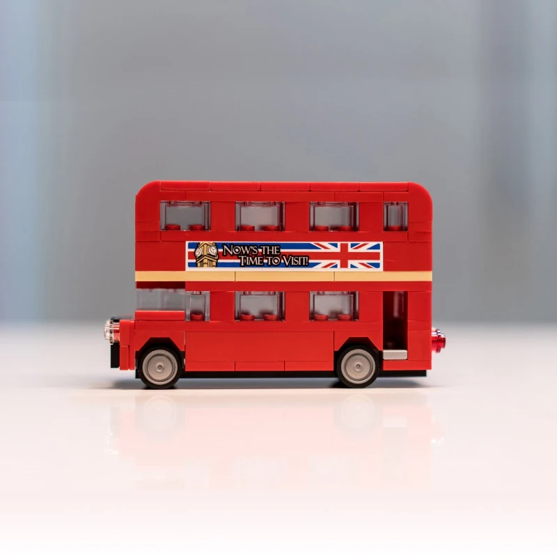 مكعبات بناء ليغو 40220 لندن حافلة صغيرة ذات طابقين للبنين والبنات تجميع كتل ألعاب الأطفال هدية #4