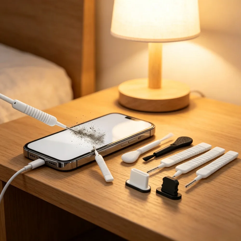 13pcs Phone Cleaning Kit Speaker Charging Port Dust Cleaner Brush Dust Plug Set for IPhone 16 15 14 Samsung Xiaomi
