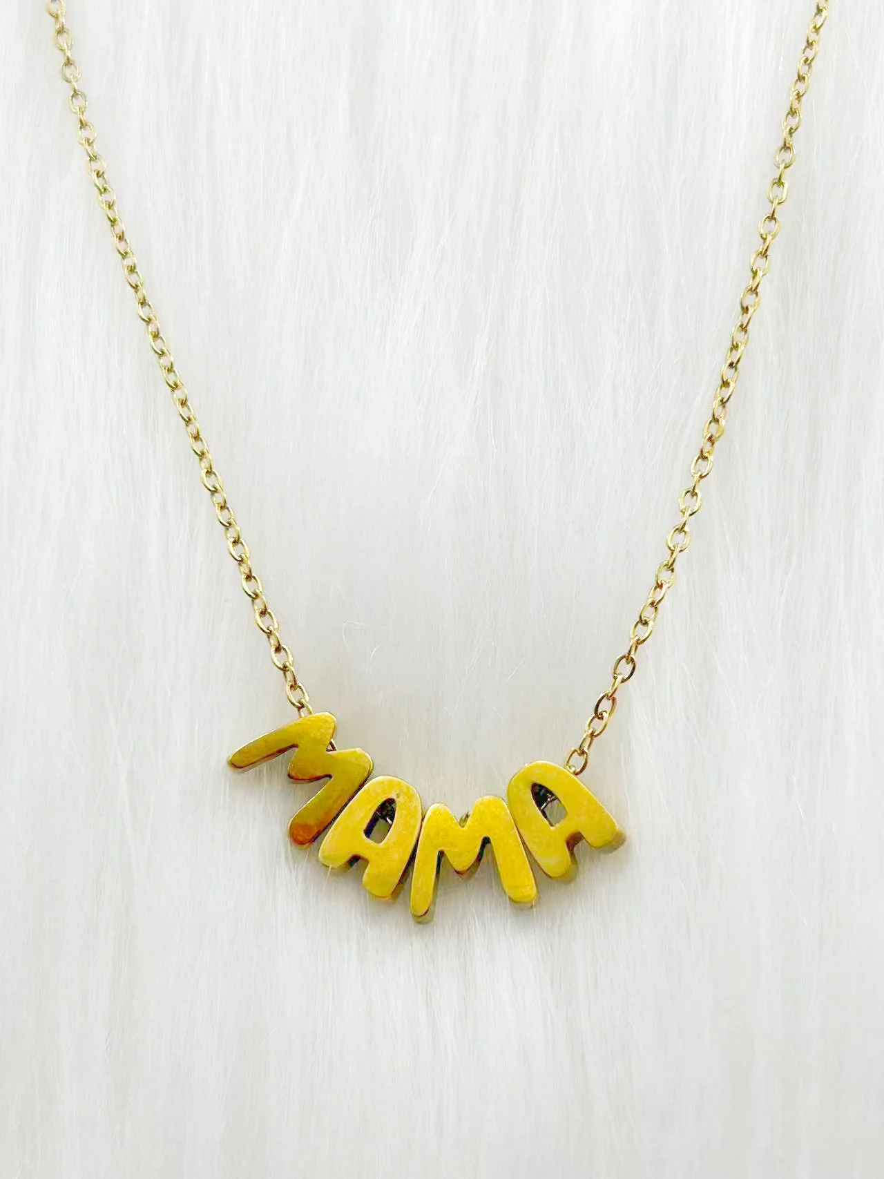 WOUWU العصرية نمط الذهب والفضة رسالة أمي ماما قلادة قلادة سلسلة المختنق اليدوية والمجوهرات هدية للأم #4